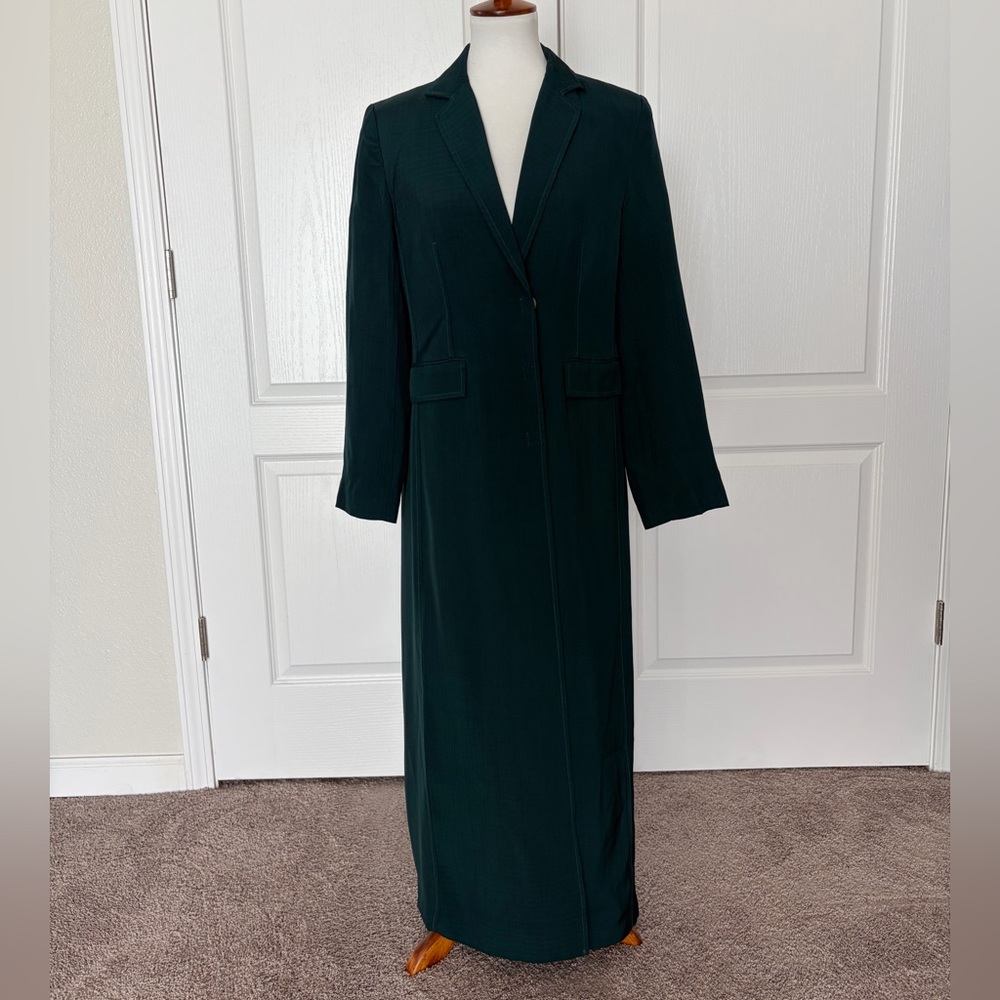 Cult Gaia Everest Longline Coat Jacket Dark Seamoss Green - Picture 5 of 9